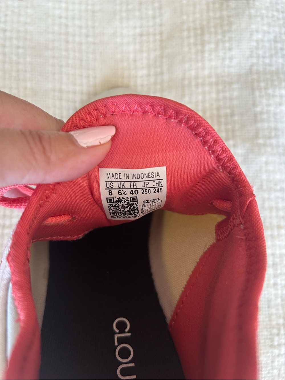 adidas White Sneakers with Coral Pink Interior - Picture 4 of 4